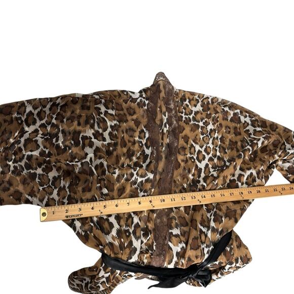Natori Saks Fifth Avenue Vintage‎ Leopard Print Sheer Kimono Robe Womens Small - Picture 5 of 8
